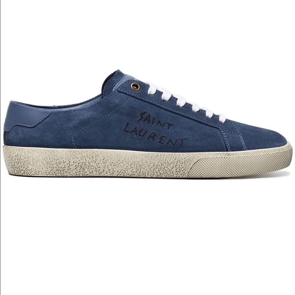 Saint Laurent blue court classic suede
